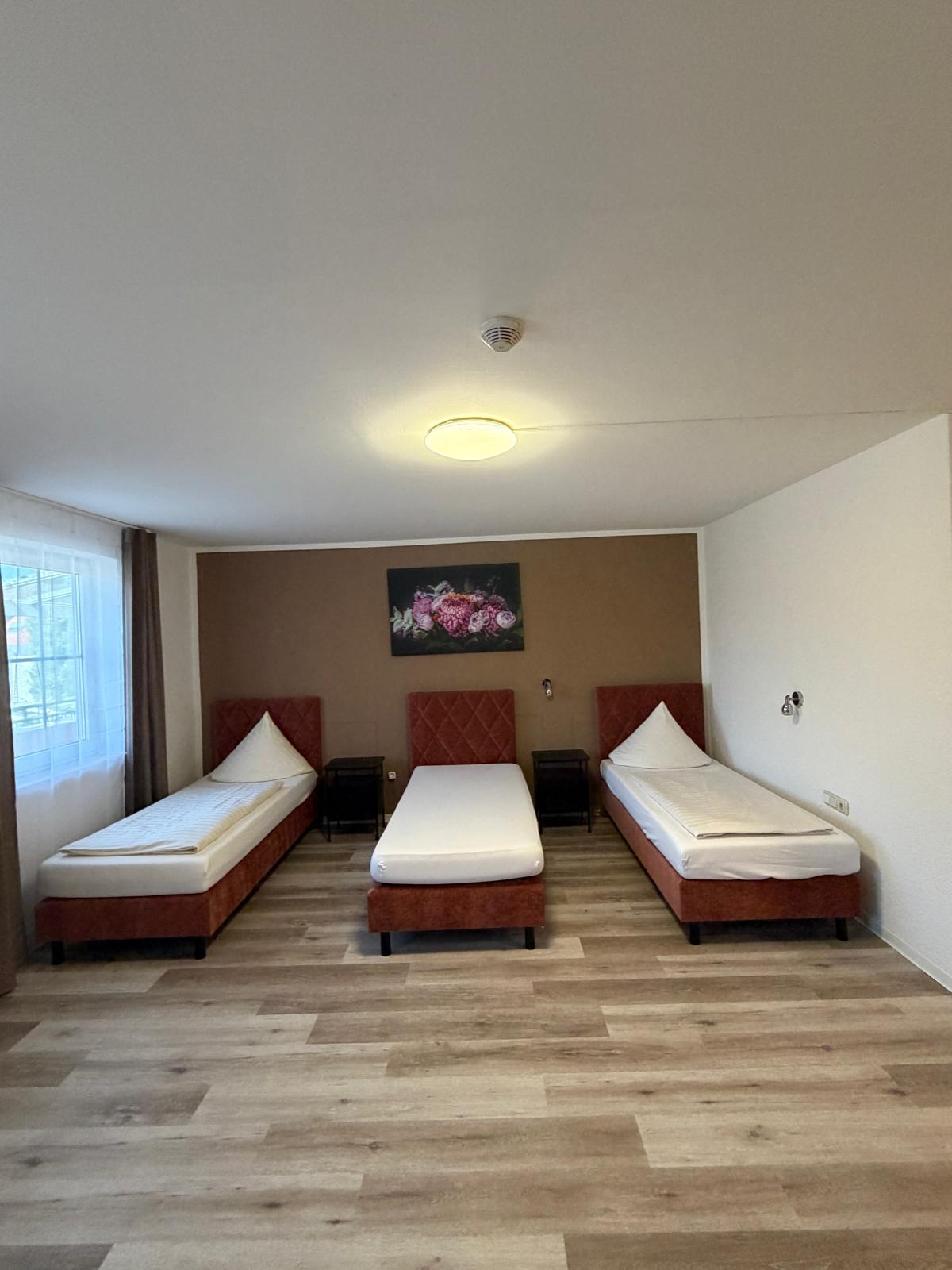 Triple room with Double bed and single bed combined and ideal for families and teams at Hotel Weller Riedstadt in Riedstadt – from 90 € per night